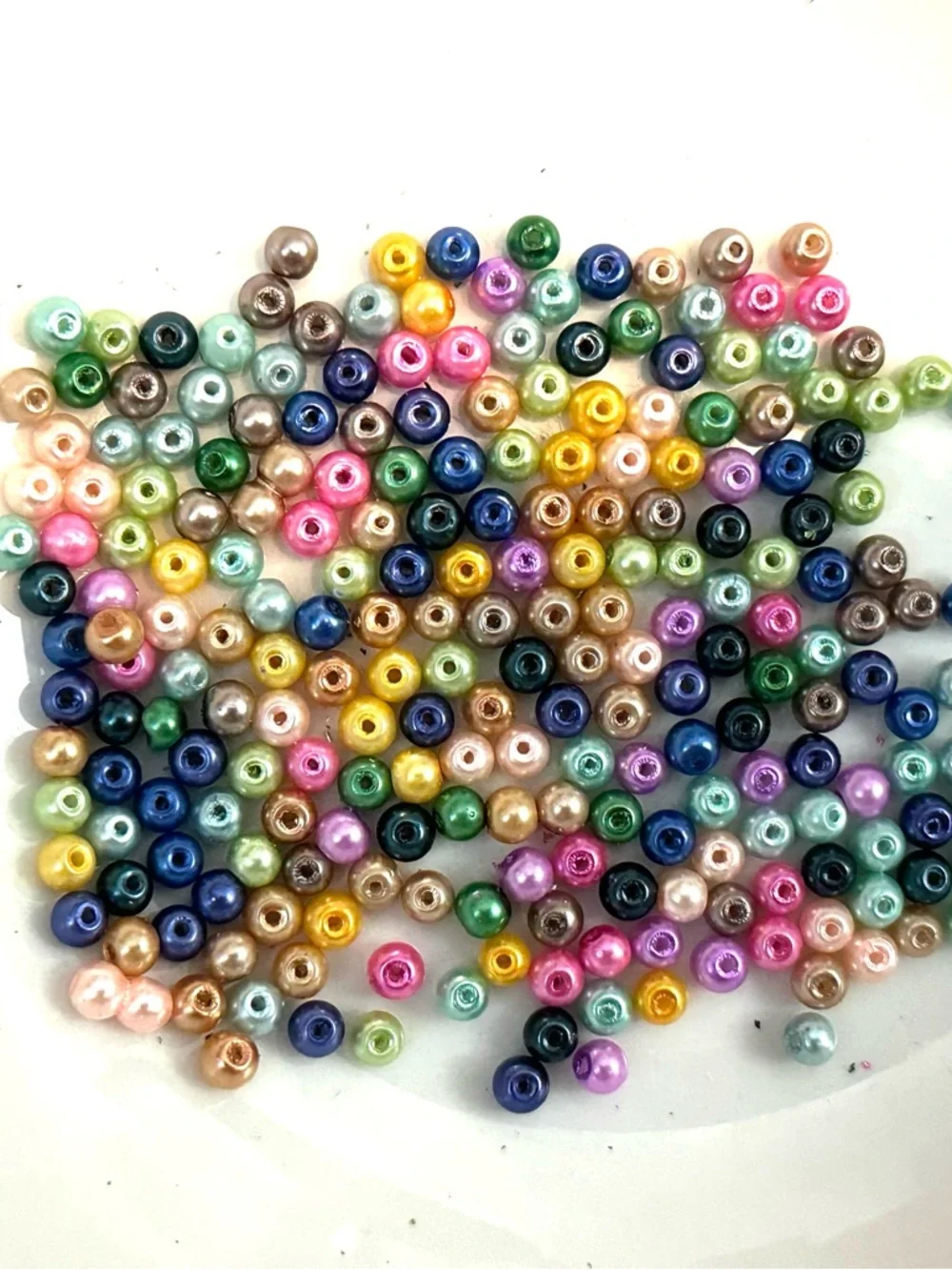 Mixed Color Round Glass Beads - Assorted Shimmer